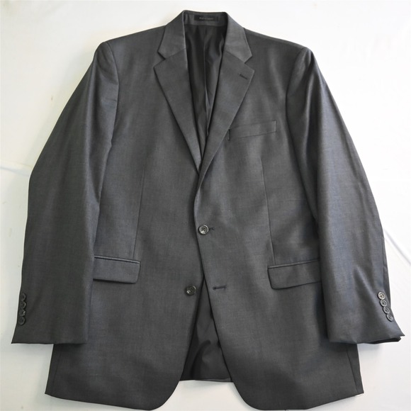 Lauren Ralph Lauren 44L Gray 100%‎ Wool Mens Blazer Jacket Sport Coat
